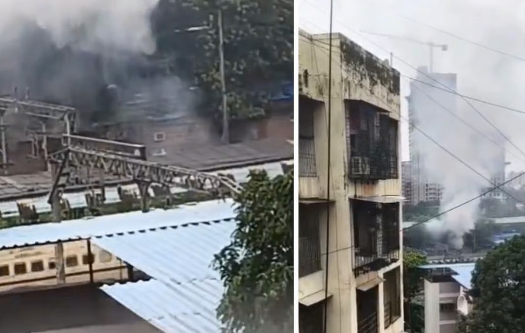 ठाणे स्टेशनजवळ स्कायवॉकला भीषण आग; प्रवाशांमध्ये घबराट